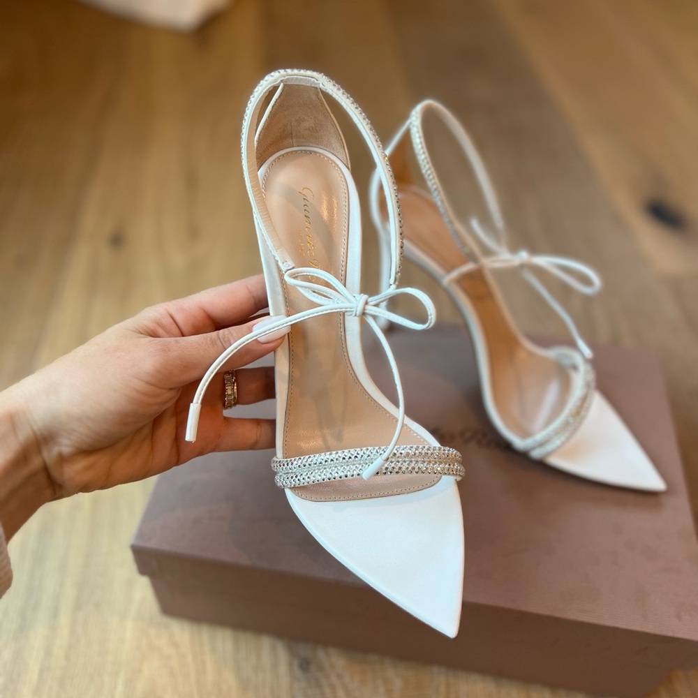 Gianvito Rossi Montecarlo - Highlighted with Crystals and White Leather